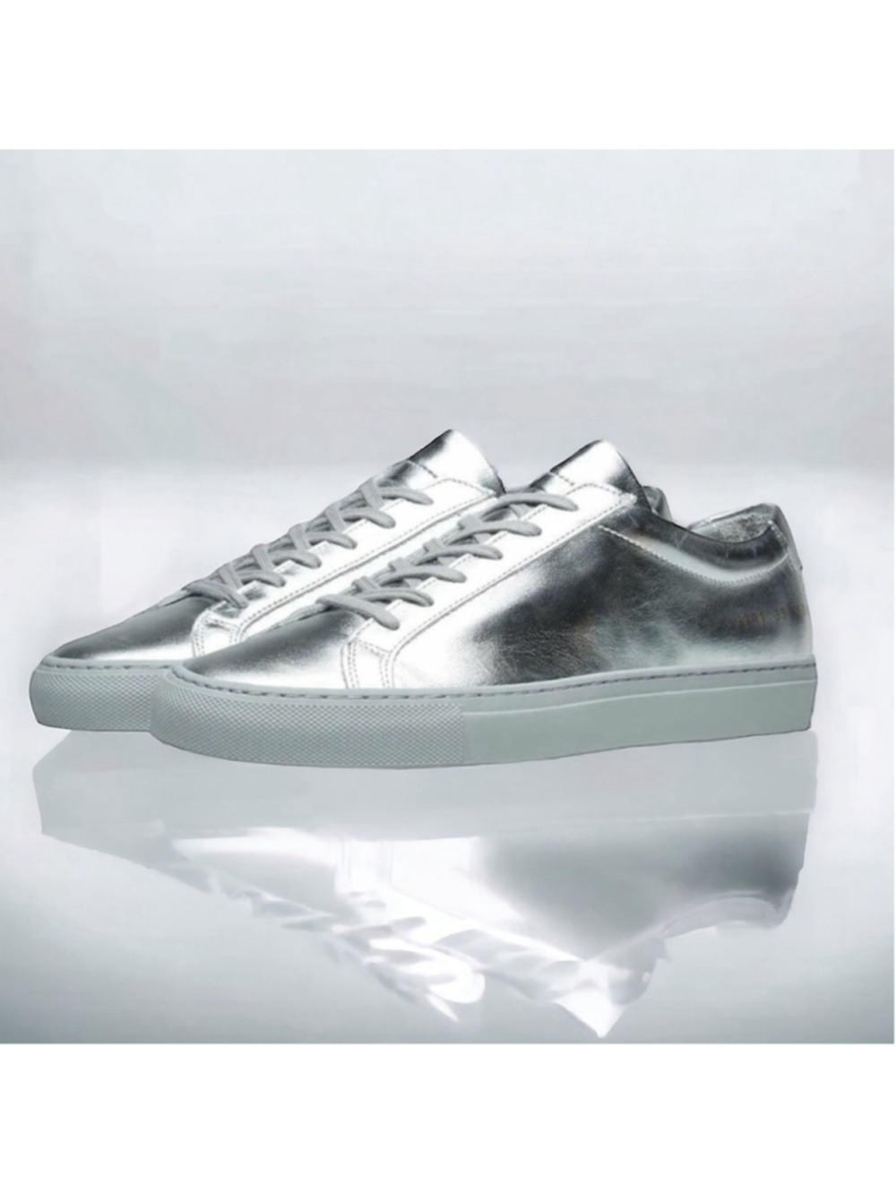 Woman by Common Projects Achilles Low Silver Sneakers Size 7/37
